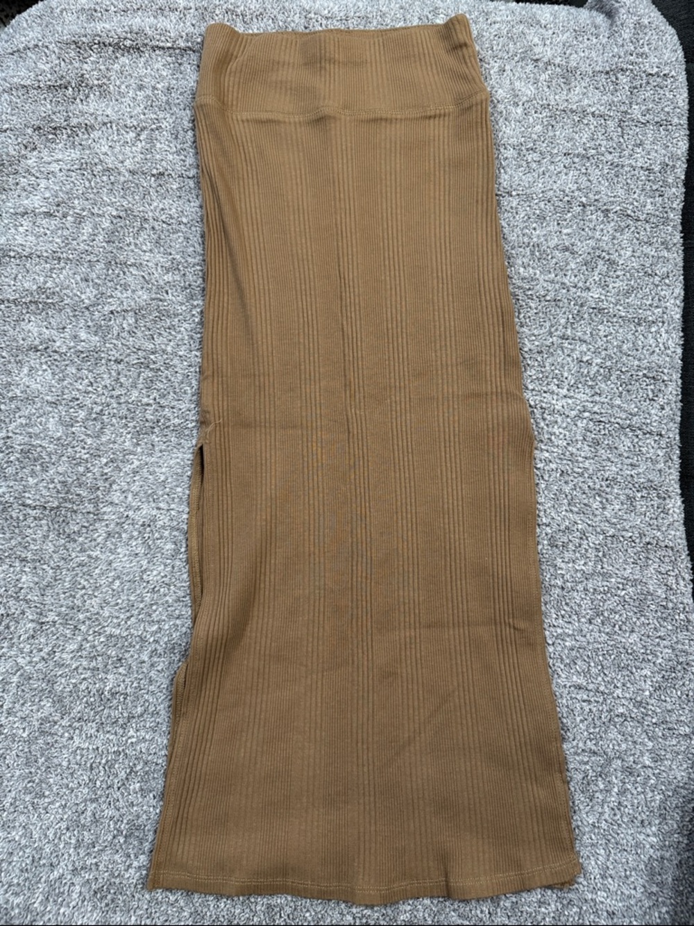aerie Ribbed Turtleneck Top in Tan